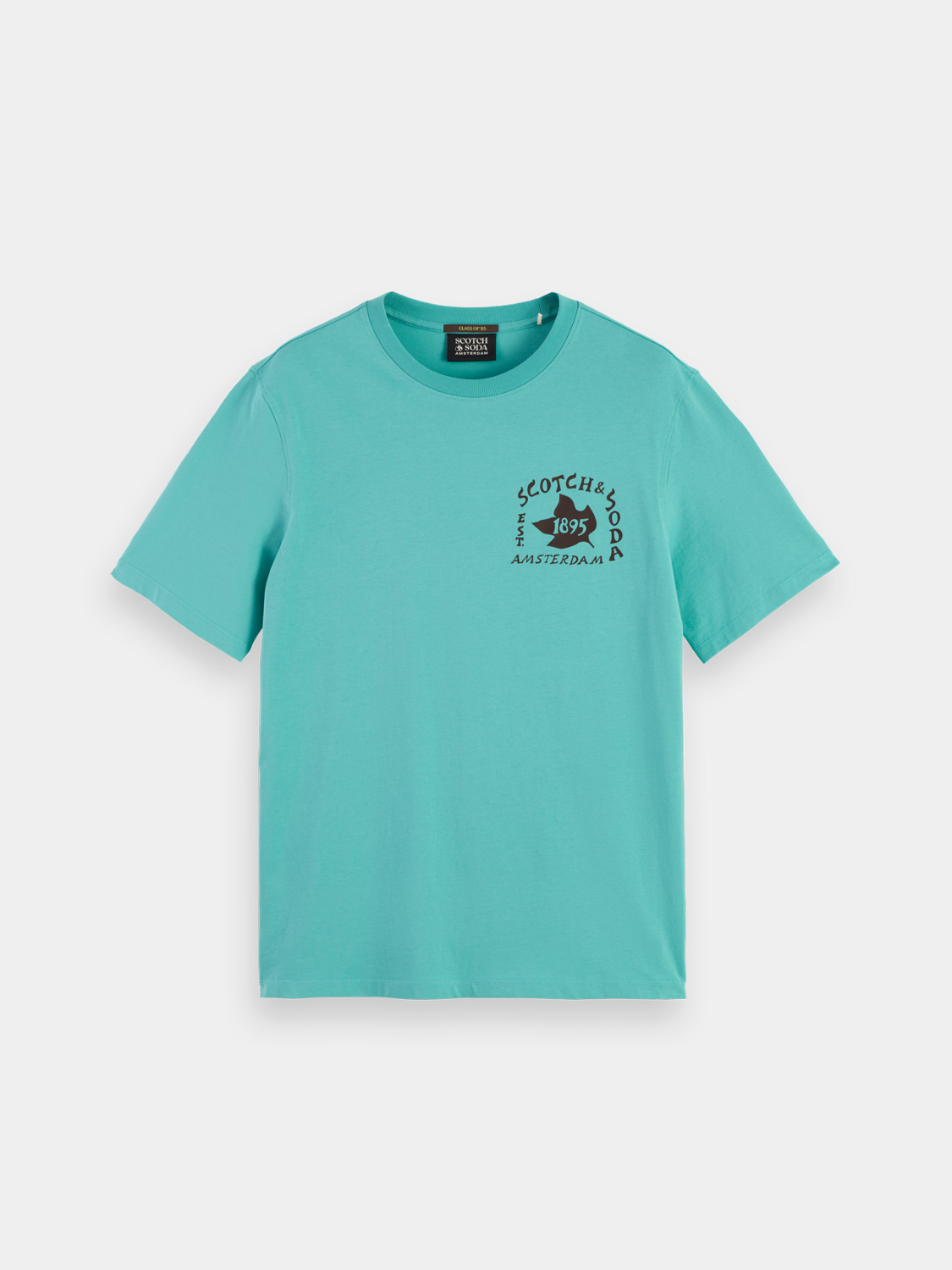 Short sleeve Scotch & Soda artwork T-shirt featuring a colorful printed design on the front.
