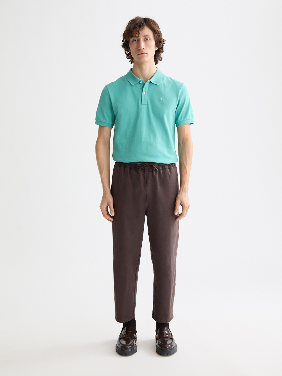 Regular-fit Scotch & Soda polo shirt in a solid color, featuring a classic collar and short sleeves.