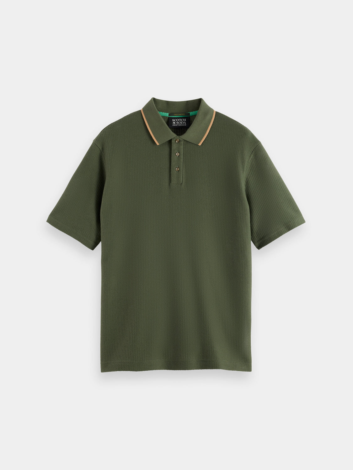 Structured polo shirt by Scotch & Soda featuring a classic collar and modern fit, shown in the product image.
