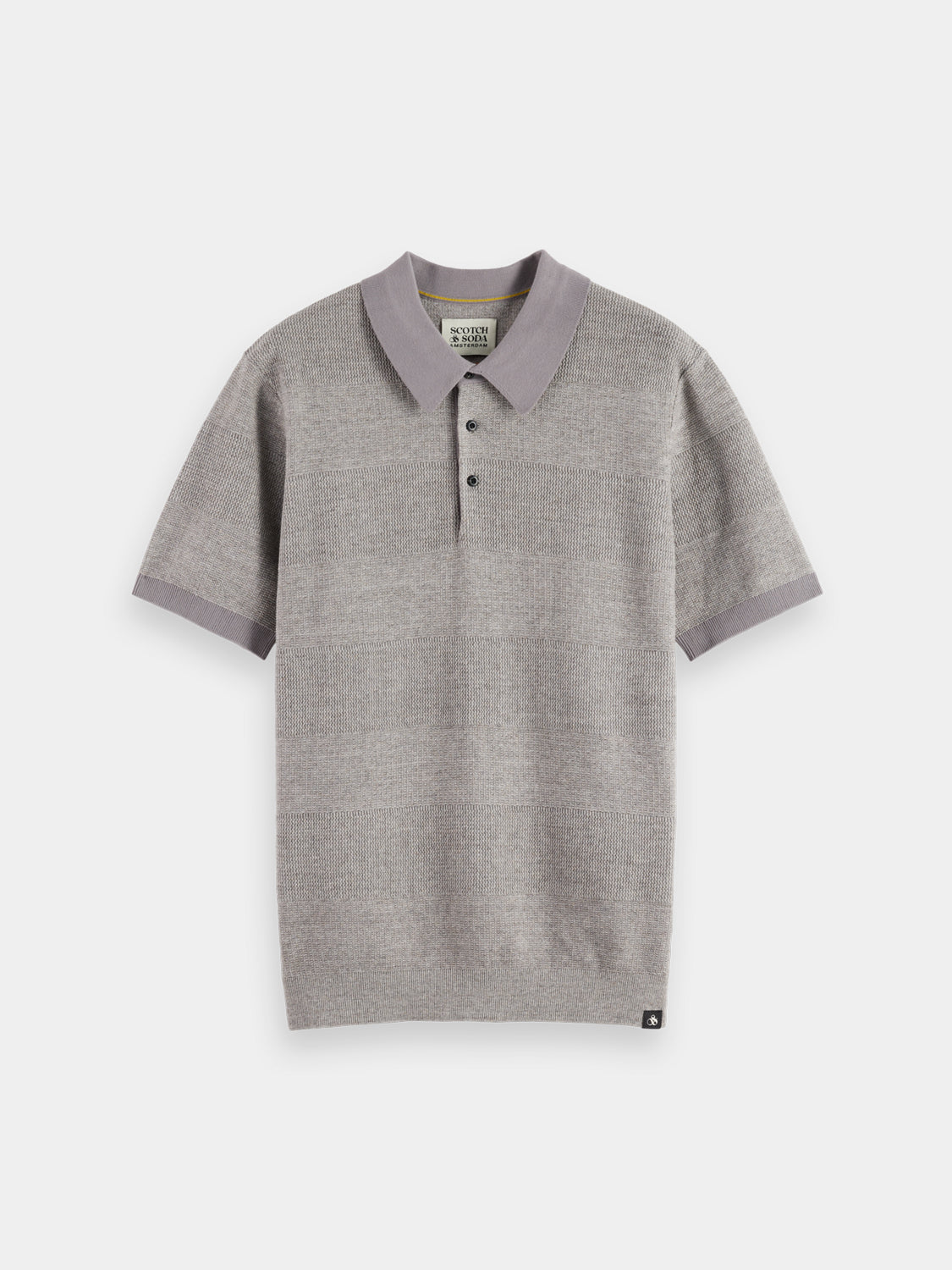 Knitted tonal striped polo - Scotch & Soda NZ