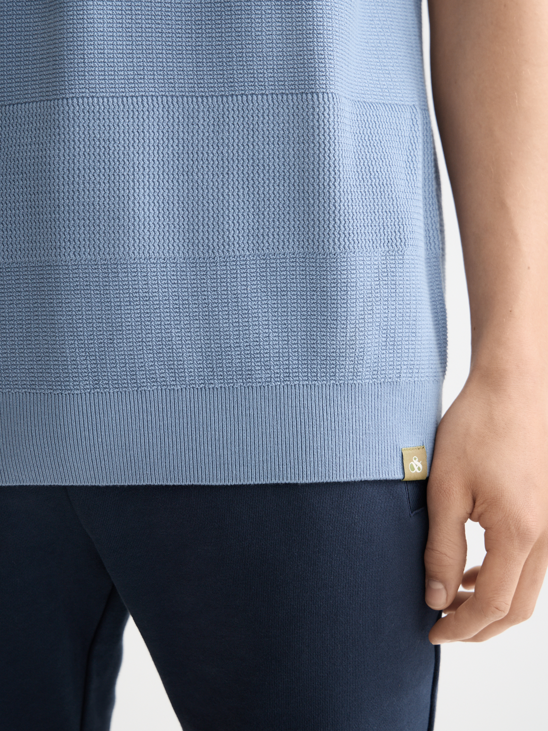 Knitted tonal striped polo - Scotch & Soda NZ