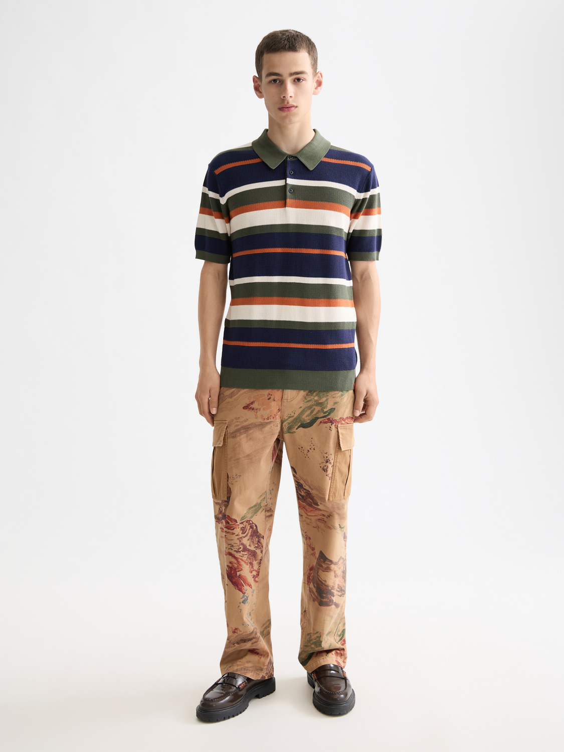 Knitted striped polo - Scotch & Soda NZ