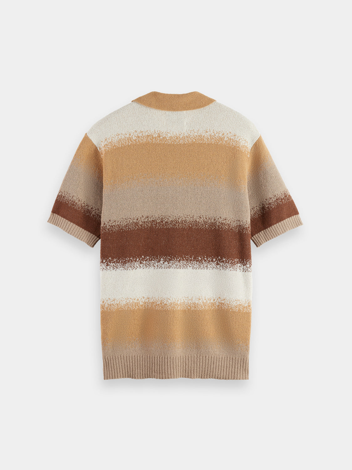 Knitted gradient polo shirt by Scotch & Soda, featuring a stylish color transition and classic polo collar.