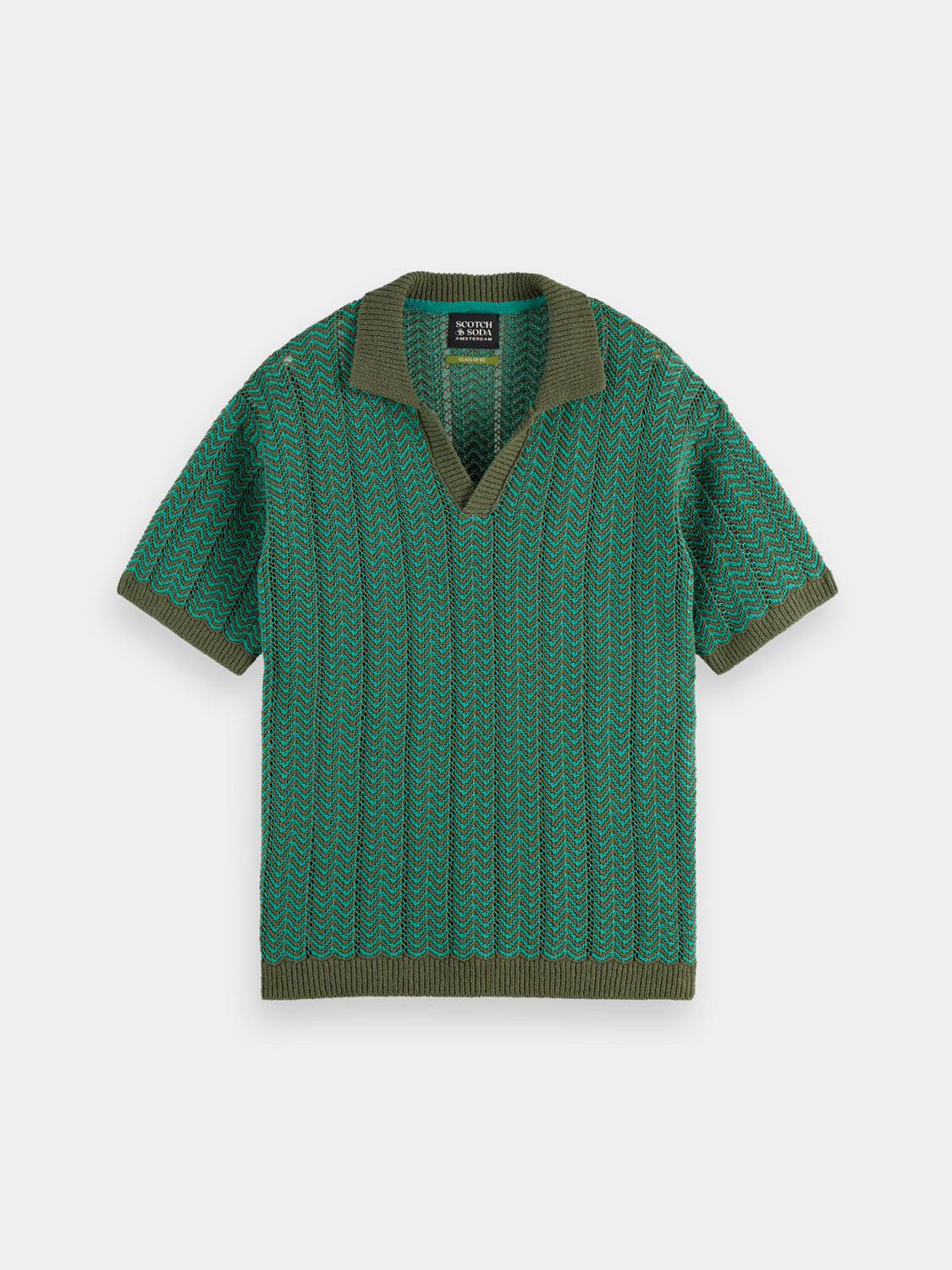Knitted v-neck polo - Scotch & Soda NZ