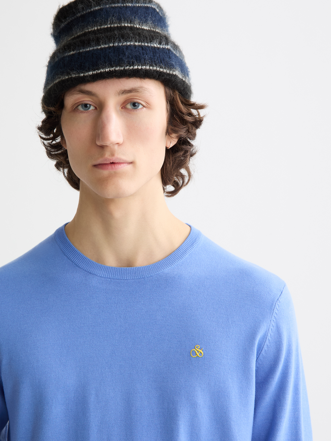 Scotch & Soda Ecovero-blend knit pullover featuring a cozy, textured knit design in a neutral color.