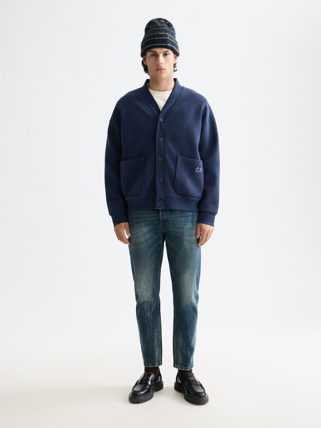 Scotch & Soda button-down sweatshirt with a casual fit, featuring a front button placket and soft fabric for comfortable wear.