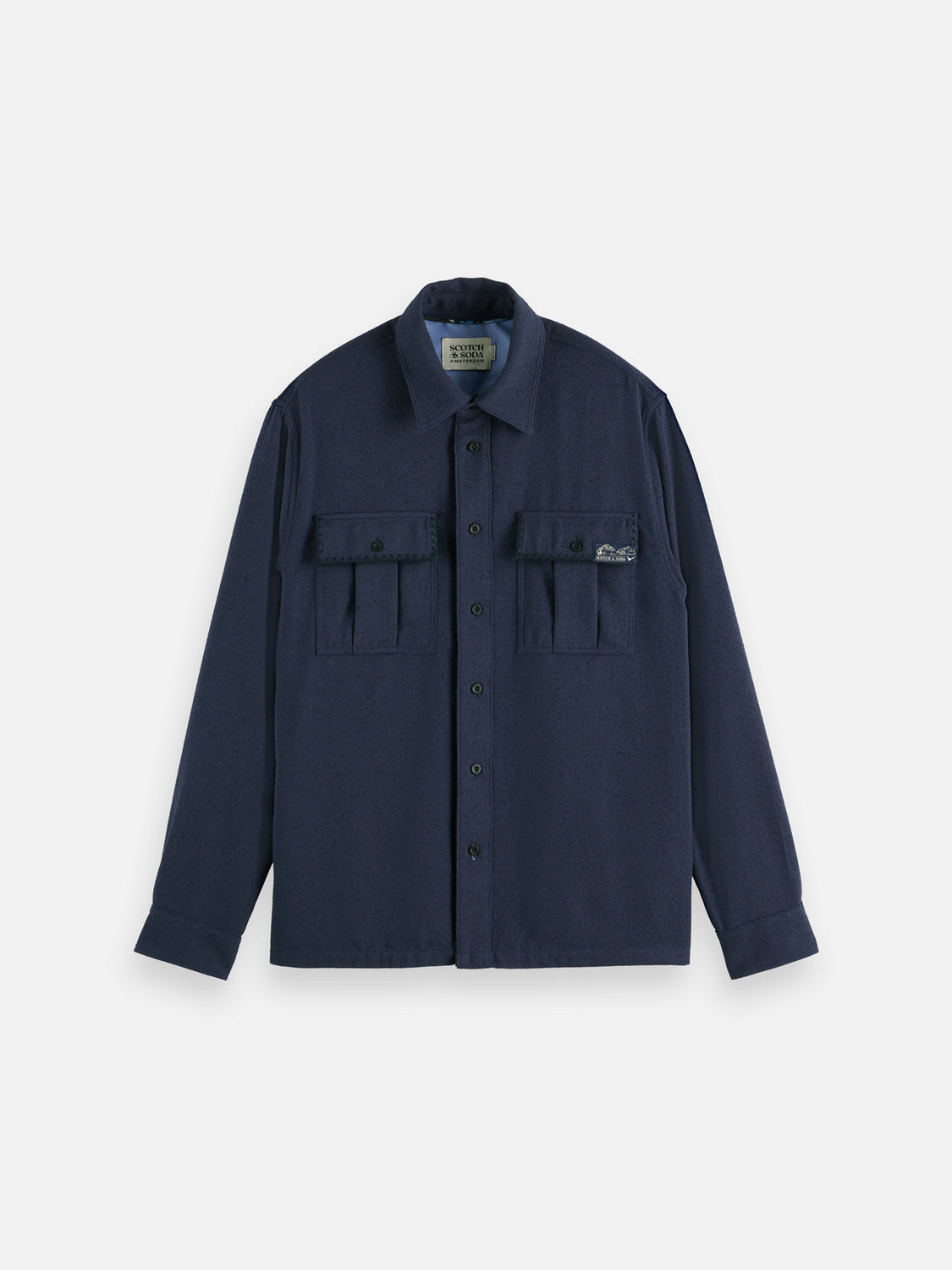 Long sleeve textured shirt by Scotch & Soda featuring a stylish pattern and soft fabric, ideal for casual or smart-casual wear.