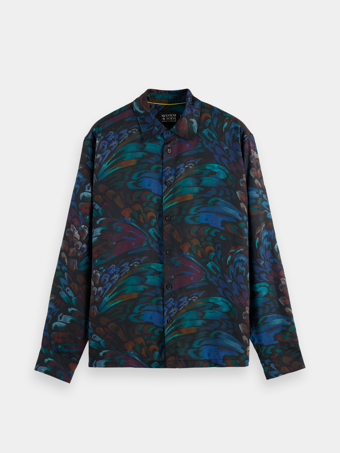 Long sleeve printed shirt from Scotch & Soda featuring a vibrant, stylish design and classic fit.