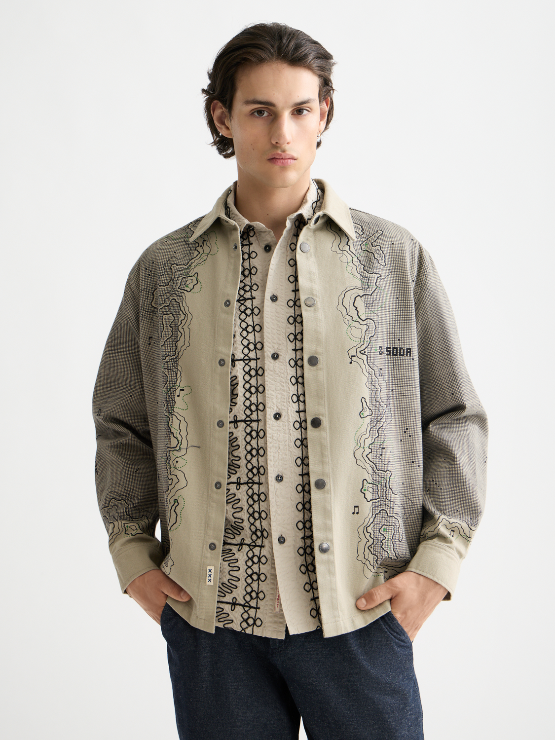 Placement graphic overshirt - Scotch & Soda NZ
