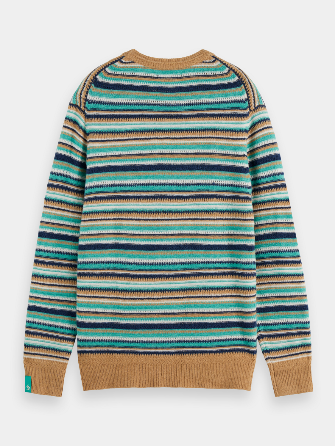 Striped SCOTCH & SODA knitwear pullover with a cozy, casual design featured in the image.