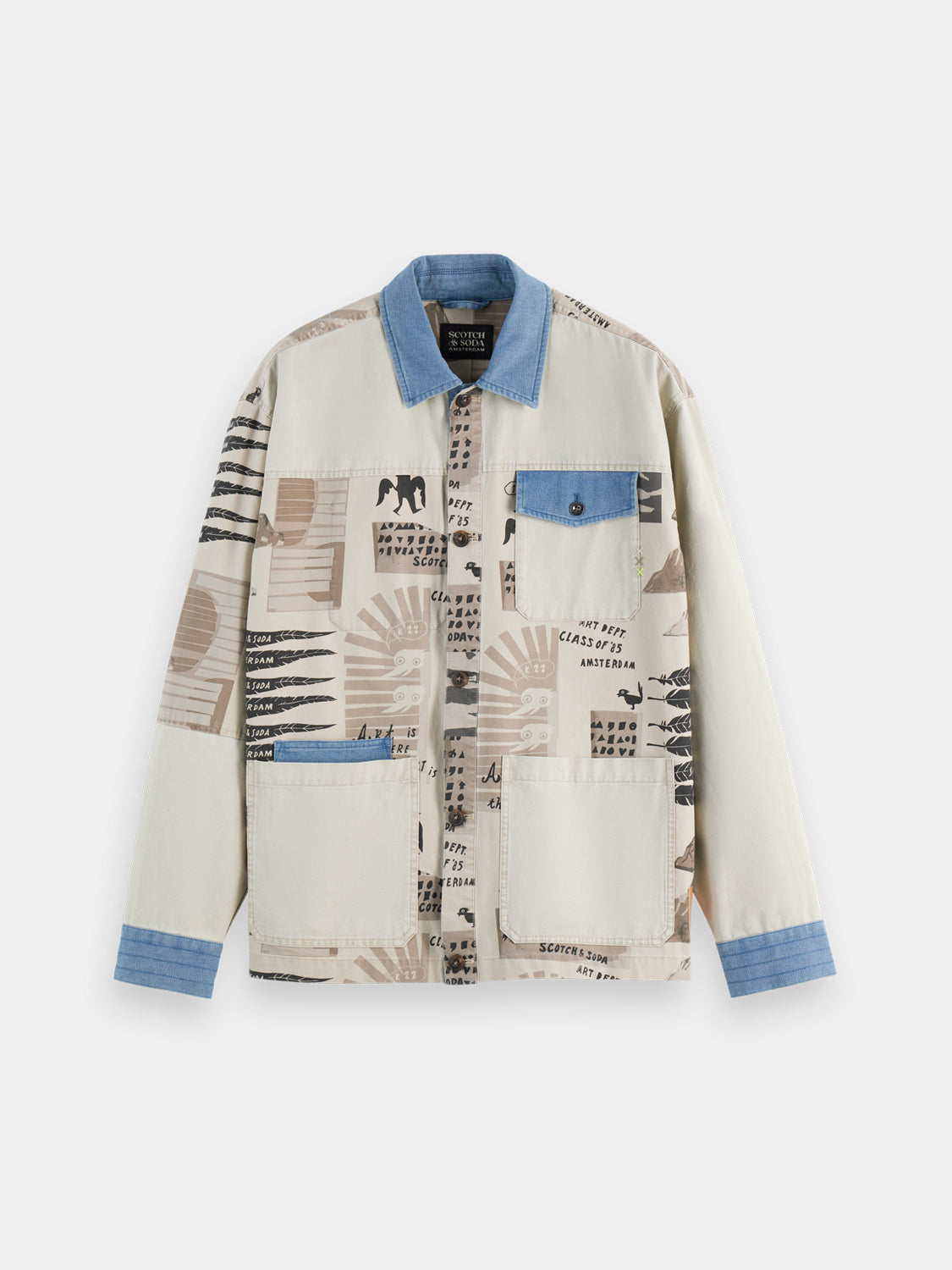 Printed worker jacket - Scotch & Soda NZ