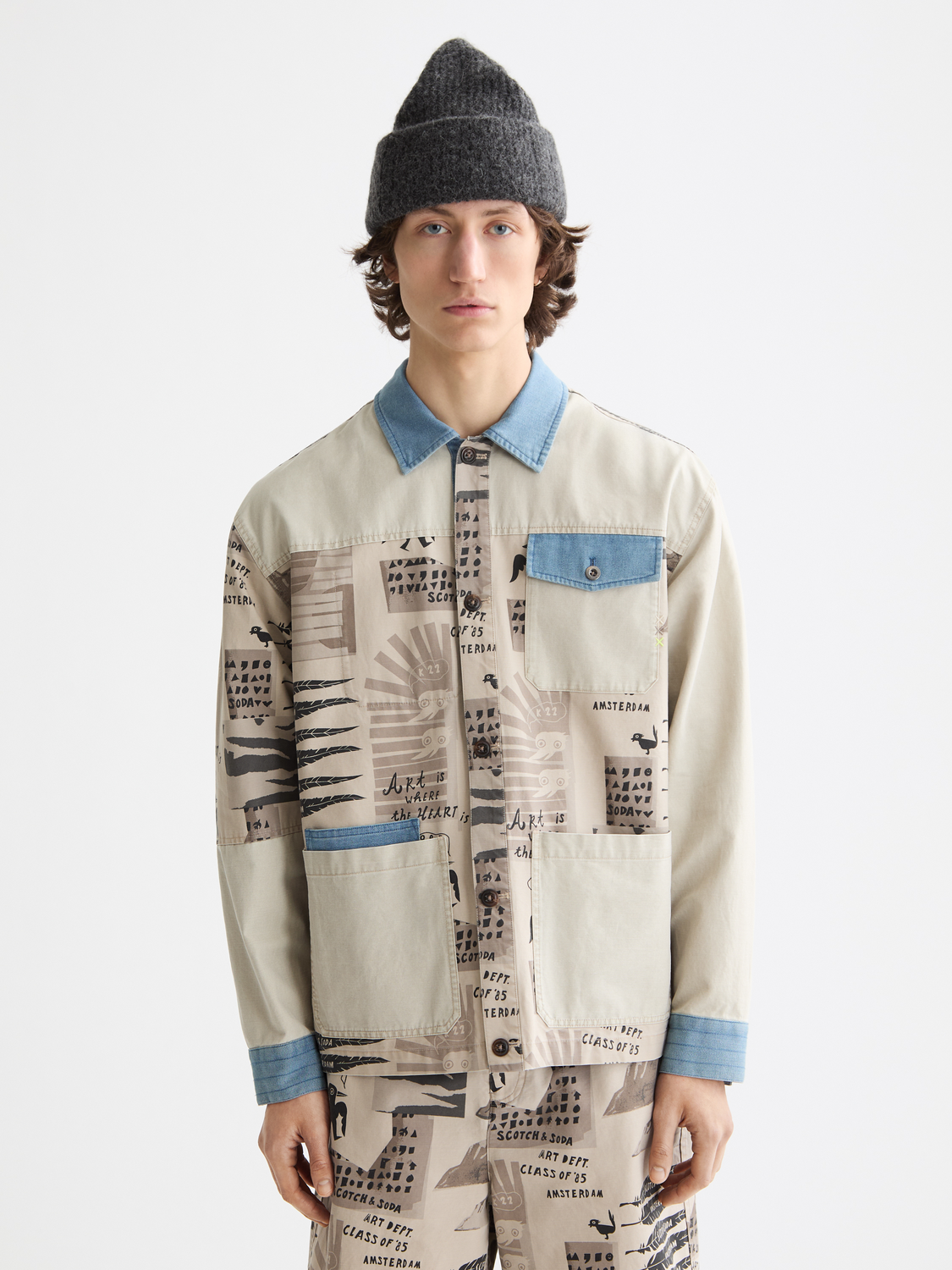 Printed worker jacket - Scotch & Soda NZ