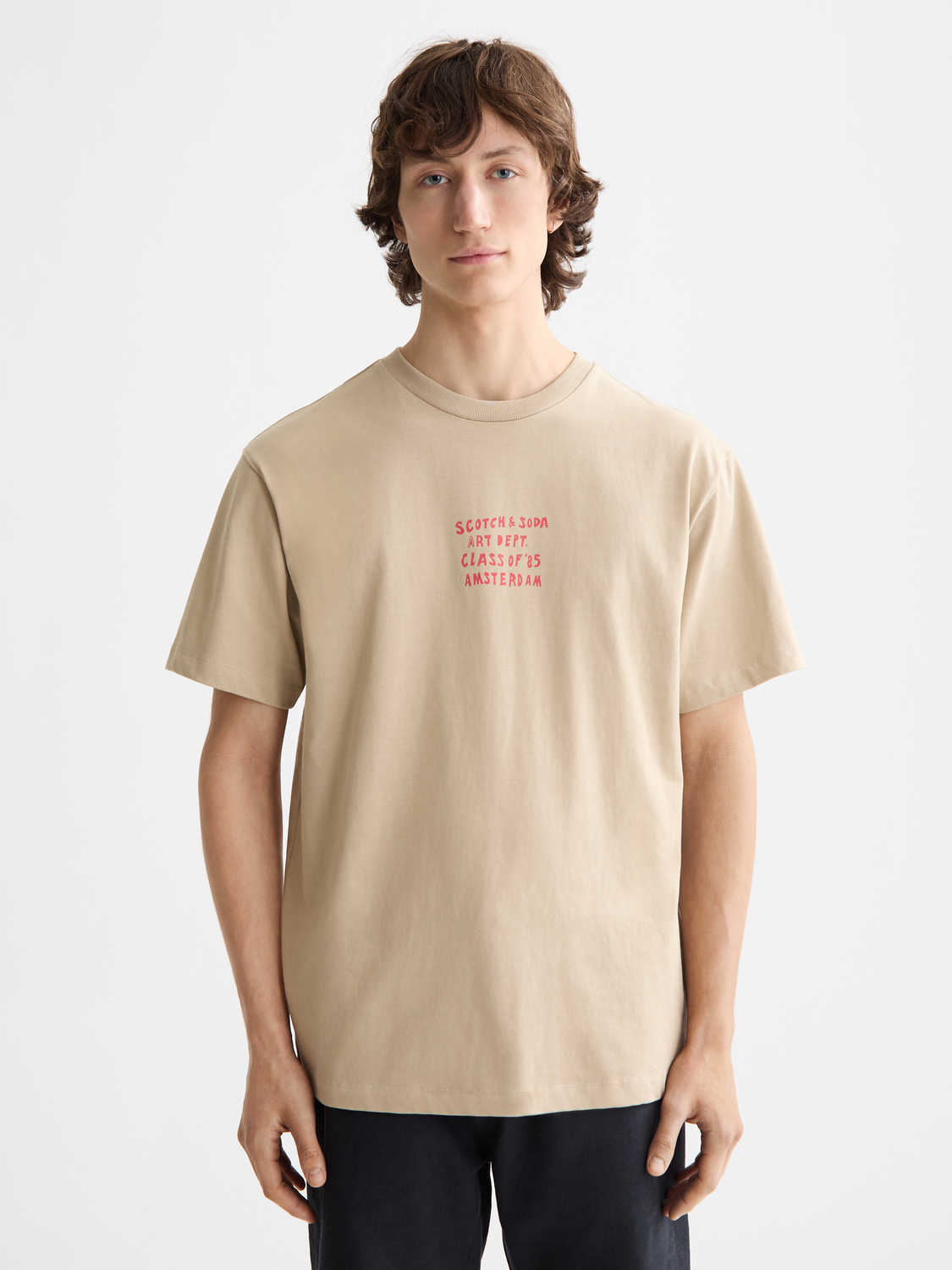 Scotch & Soda short sleeve artwork T-shirt with colorful graphic design on soft cotton fabric.