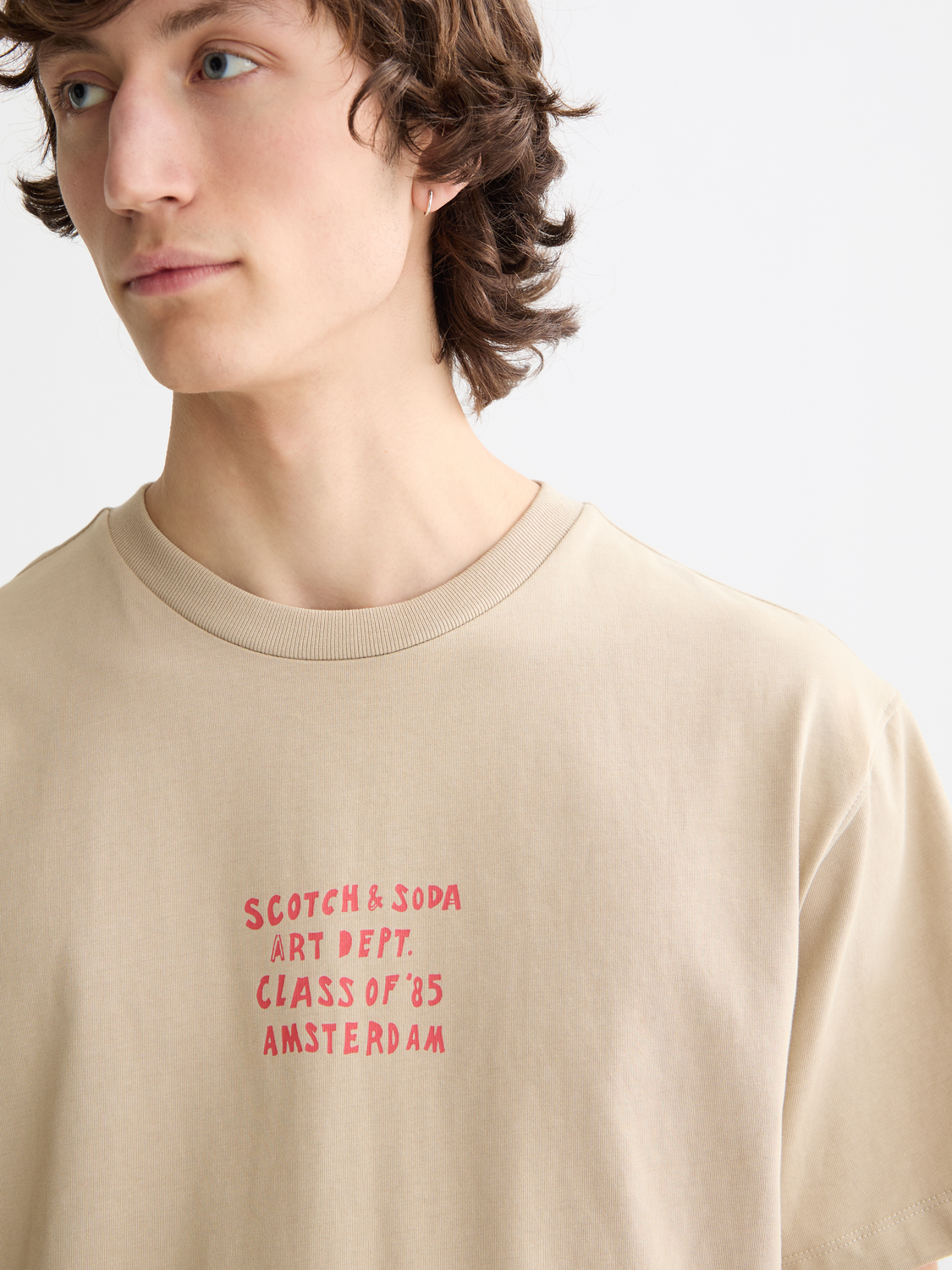 Scotch & Soda short sleeve artwork t-shirt with colorful graphic print on soft cotton fabric.