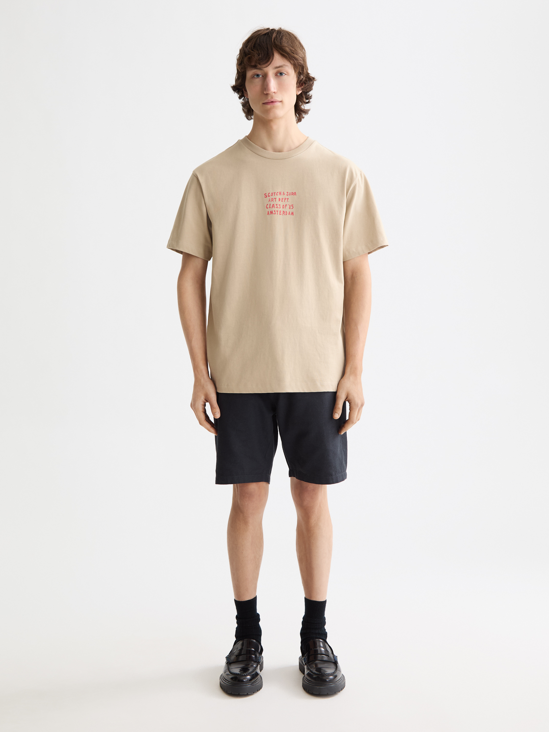 SCOTCH & SODA artwork short sleeve t-shirt with colorful graphic print on front, casual men's summer tee