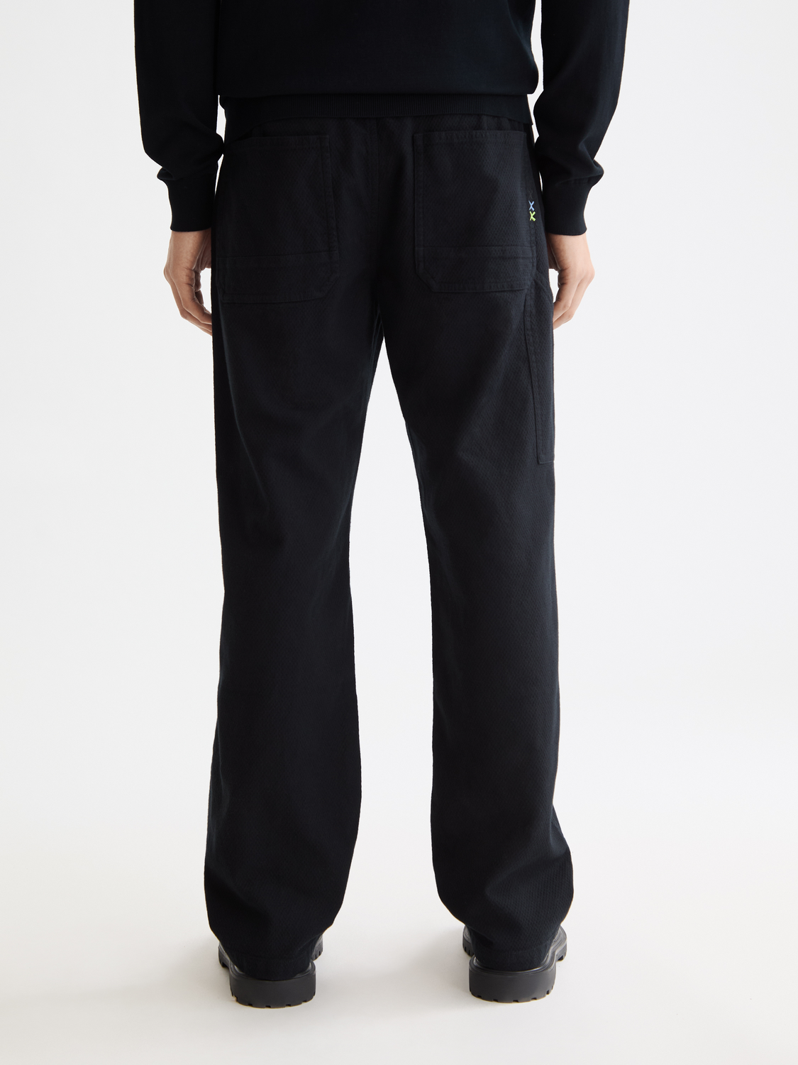 SCOTCH & SODA Verve straight-fit pants in dark denim, front view showing classic five-pocket design and clean stitching.
