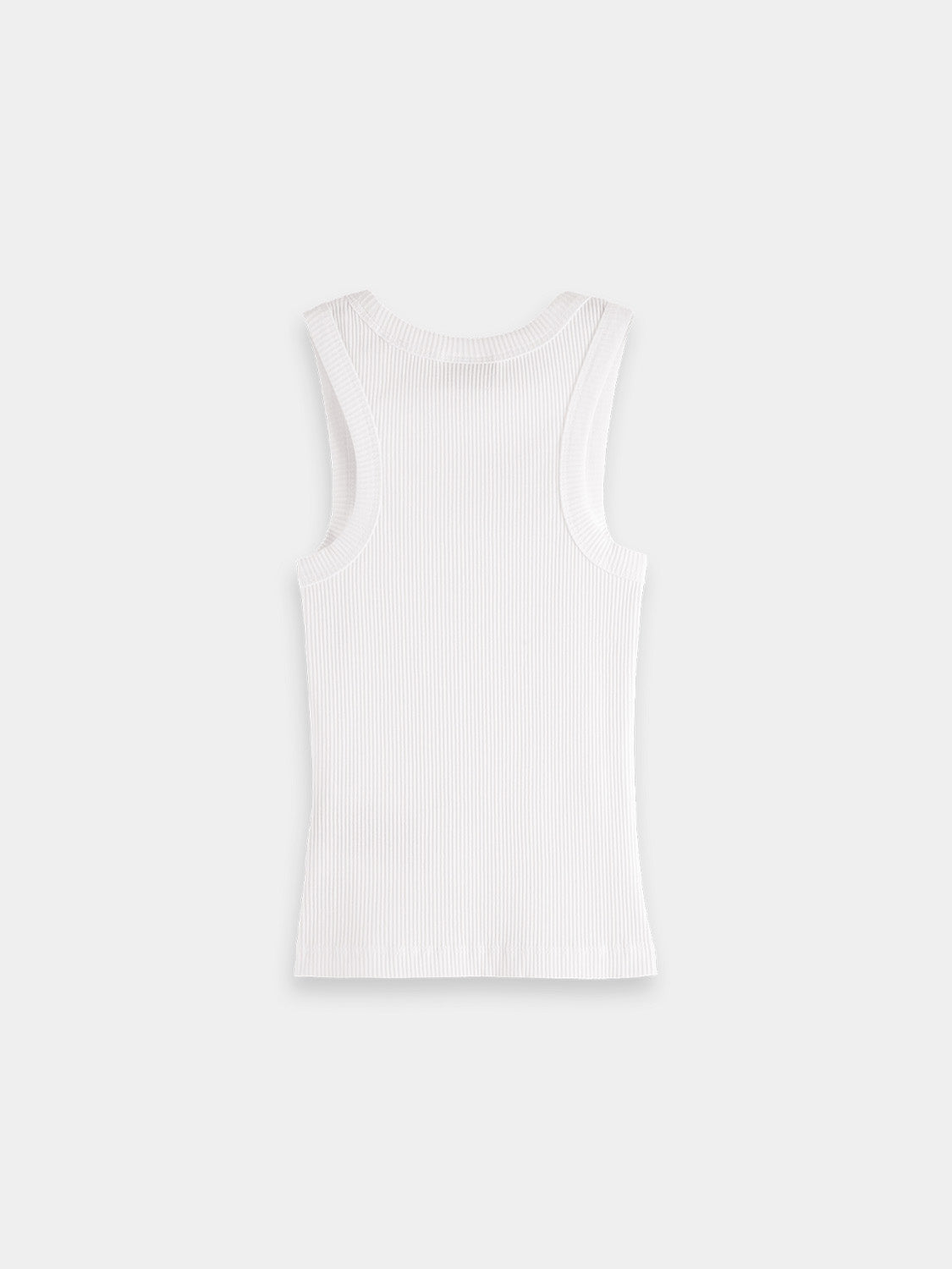 Kids' ribbed tank top by Scotch & Soda, front view showing soft, stretchy fabric and sleeveless design for comfortable wear.