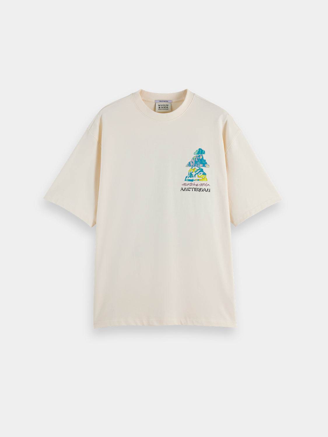 SCOTCH & SODA artwork short sleeve t-shirt featuring a vibrant graphic print on soft fabric.