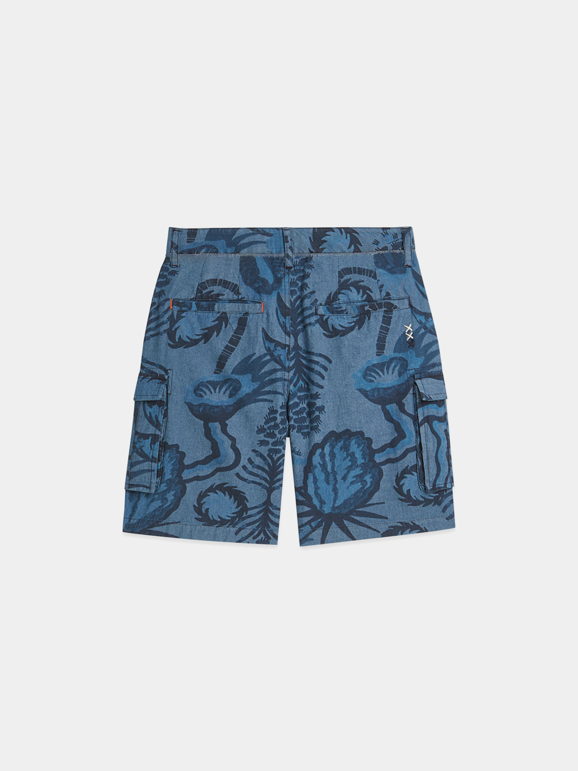 Kids' denim shorts by Scotch & Soda with colorful printed design, featuring a casual fit and classic five-pocket style.
