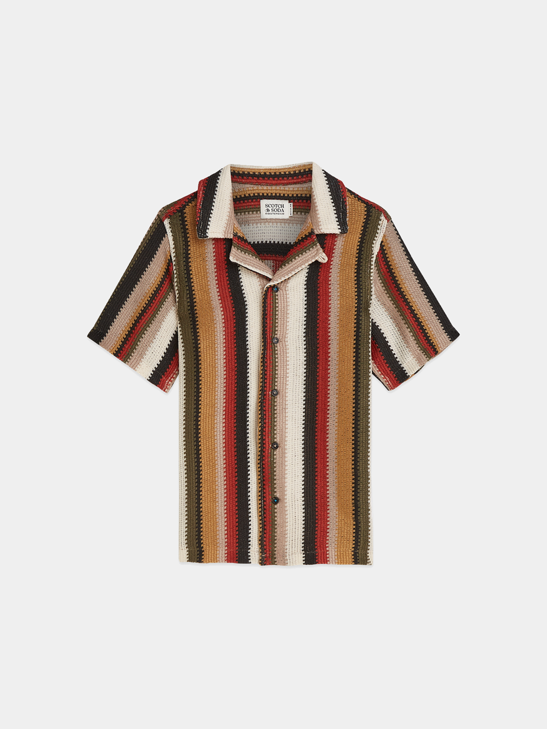 Kids' knitted short-sleeved shirt by Scotch & Soda, featuring a cozy knit fabric and casual fit, perfect for warm weather.