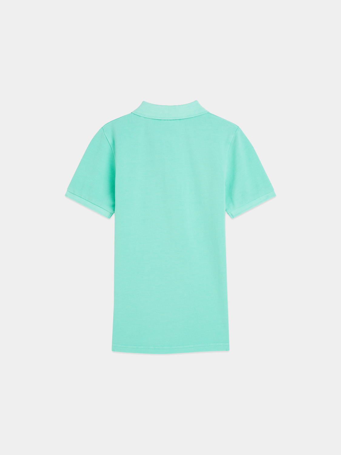 Kids' garment-dyed pique polo shirt by Scotch & Soda, featuring a classic collar and short sleeves in dark blue.