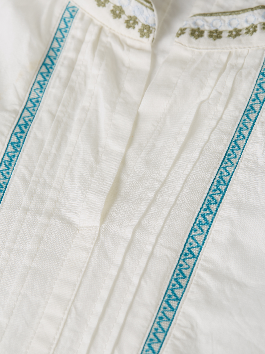 Kids' long sleeve embroidered cuff shirt by Scotch & Soda featuring colorful embroidery and classic design.