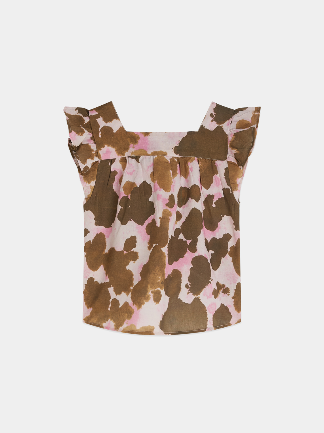 Kids printed ruffle sleeve woven top by Scotch & Soda, featuring colorful patterns and stylish ruffle details.