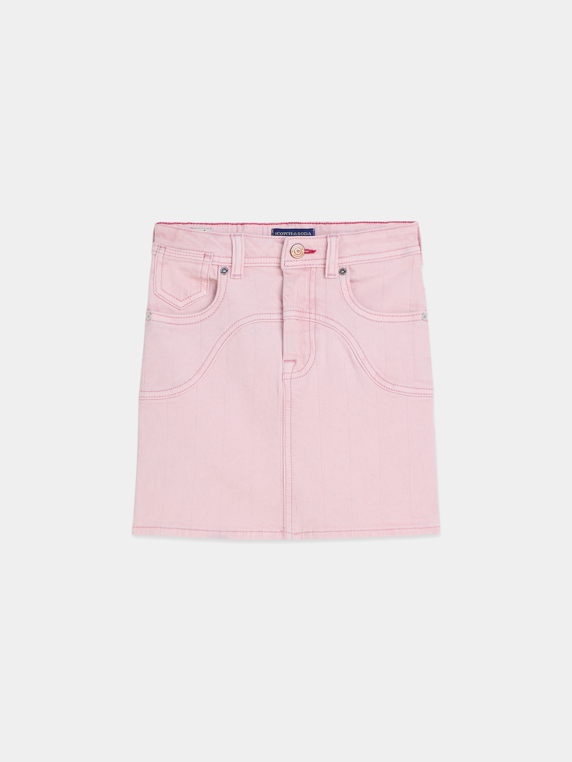 Kids denim mini skirt by Scotch & Soda, featuring classic blue denim fabric and a stylish, casual design.