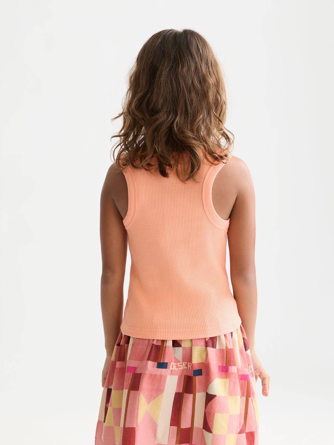 Kids' ribbed tank top by Scotch & Soda, front view showing soft fabric and classic design for children.