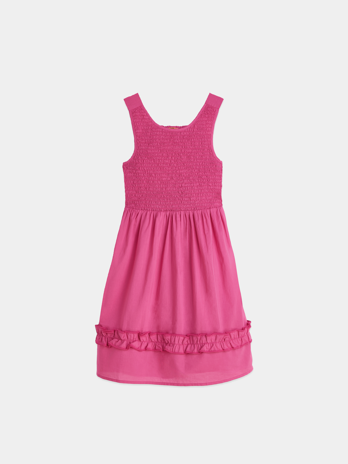 Kids' smocked dress by Scotch & Soda featuring a charming design with ruffled details and soft fabric.
