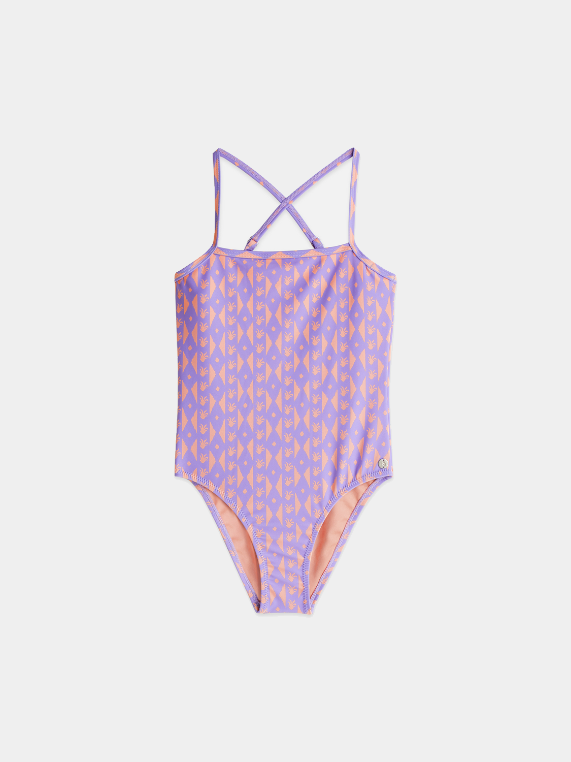 Kids printed swimsuit by Scotch & Soda featuring colorful, patterned swimwear with a fun, vibrant design for children.
