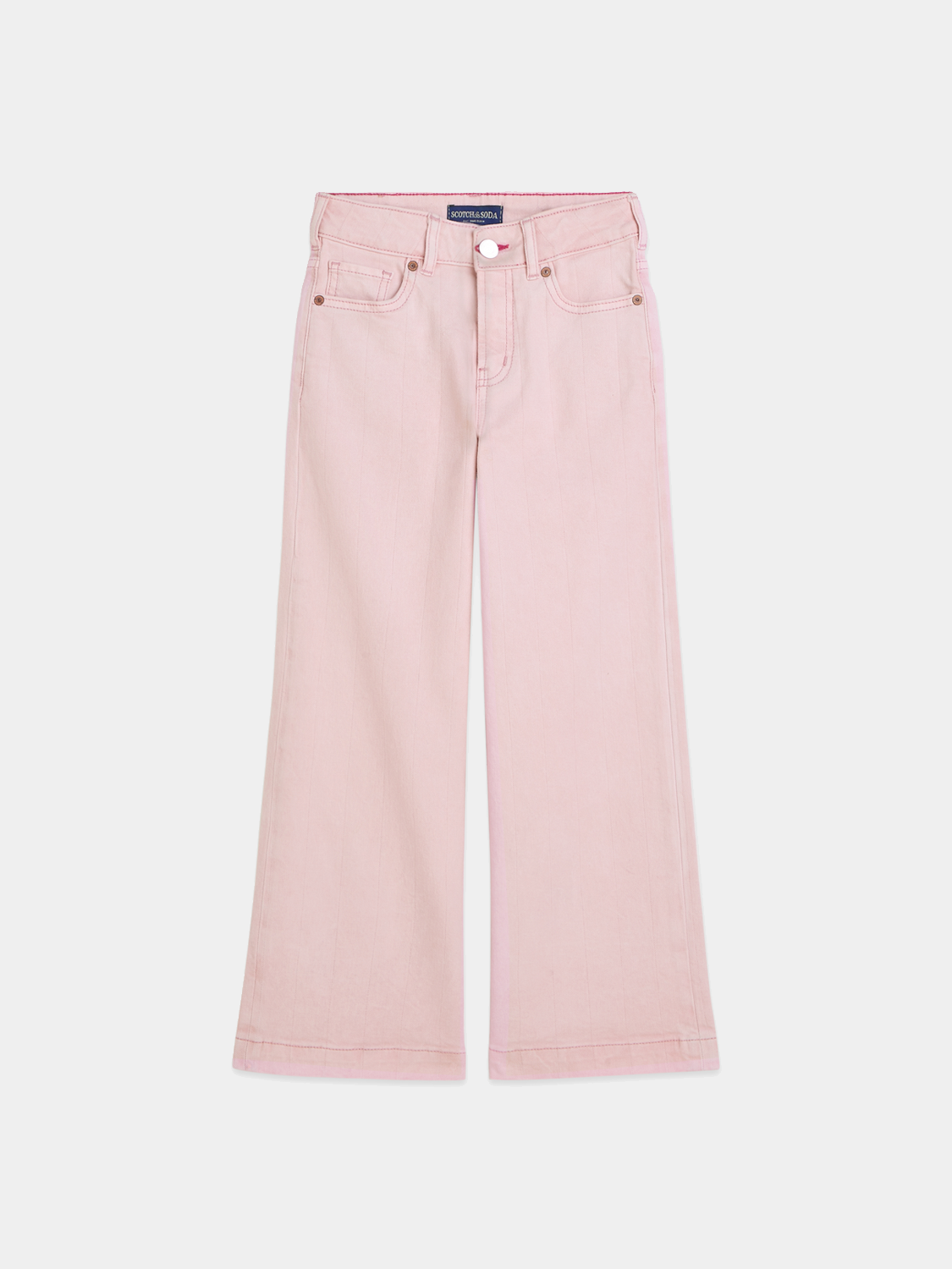 Kids' wide-fit denim jeans by Scotch & Soda featuring a wave design, casual style, and comfortable fit.