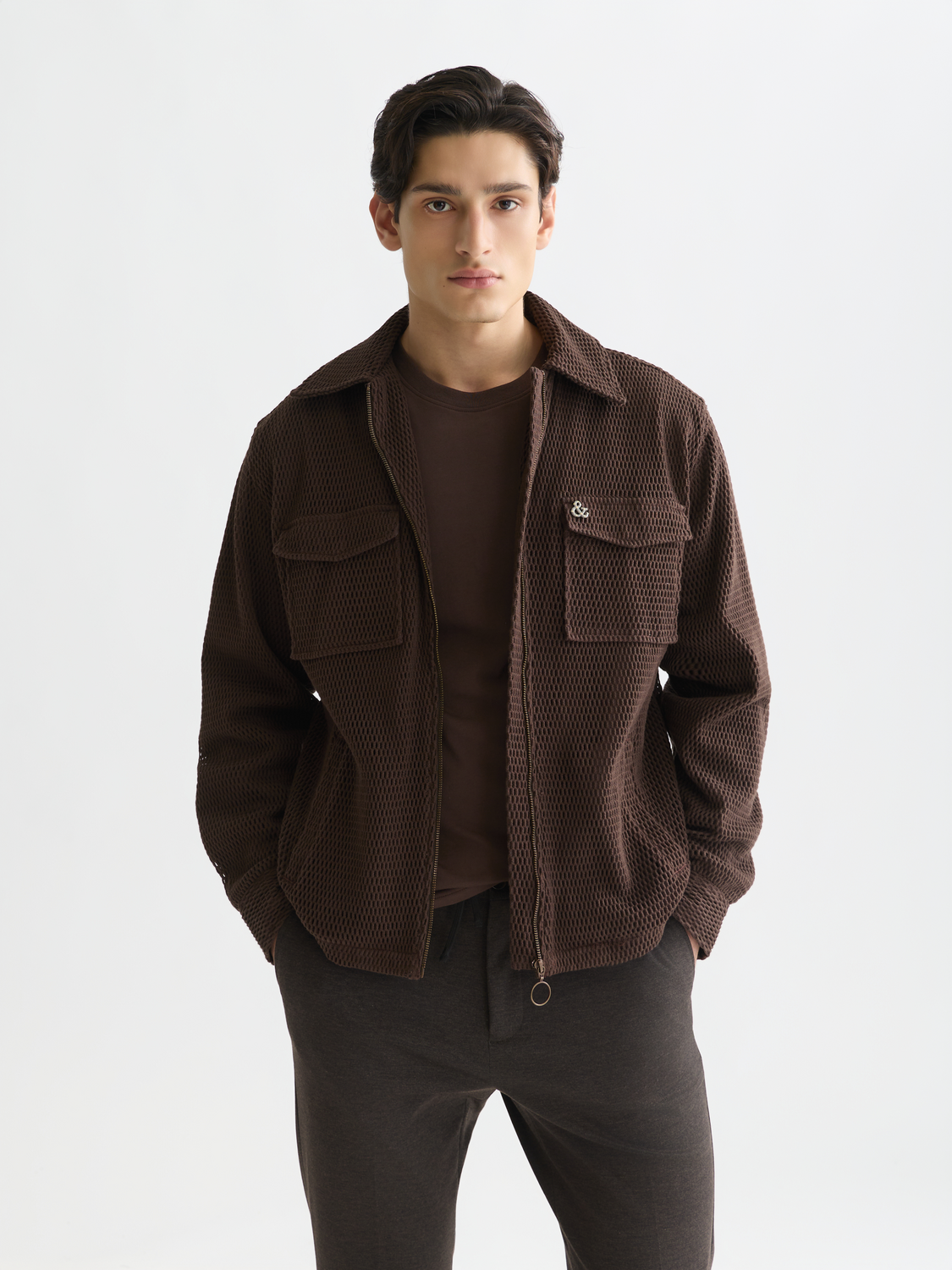 Structured Scotch & Soda overshirt jacket in a lightweight fabric, featuring a tailored fit and classic collar design.