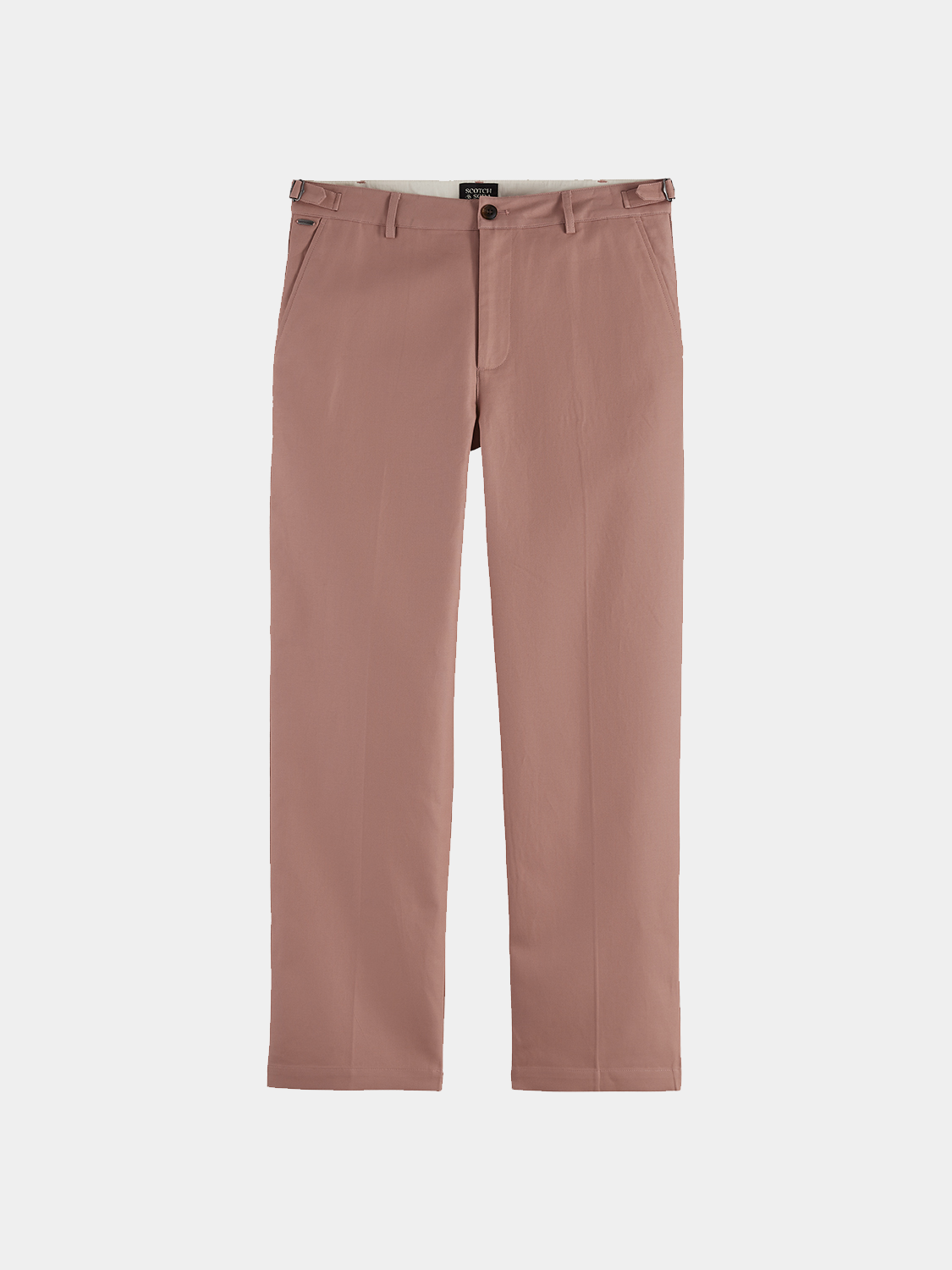 SCOTCH & SODA Otis straight-fit chinos pants in classic style, shown in a neutral fabric and fit.