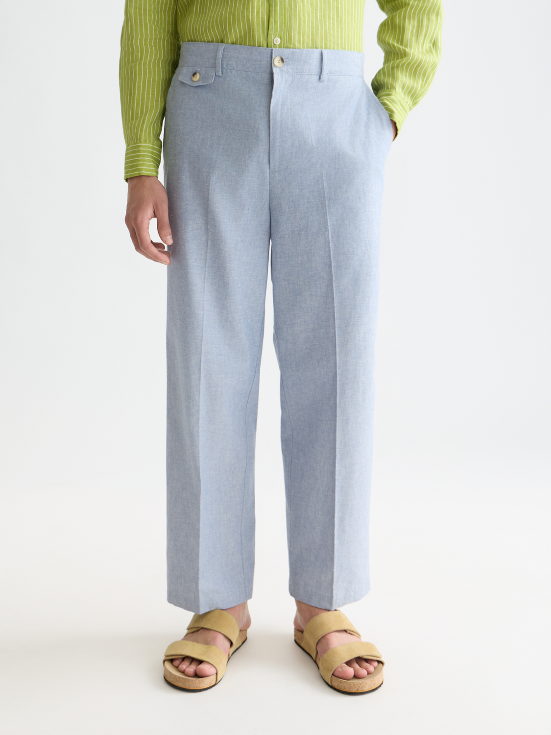 Scotch & Soda Otis straight-fit jogger pants in dark color, front view showing clean design and comfortable fit.