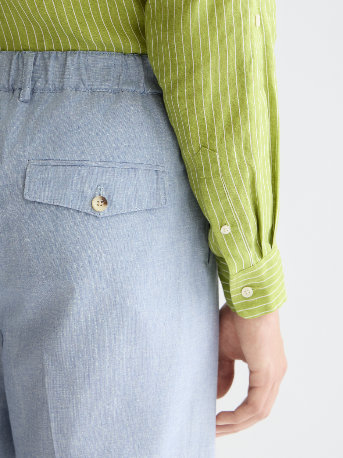 Scotch & Soda Otis straight-fit jogger pants in a neutral color, showcasing the slim, tapered design and comfortable fabric.