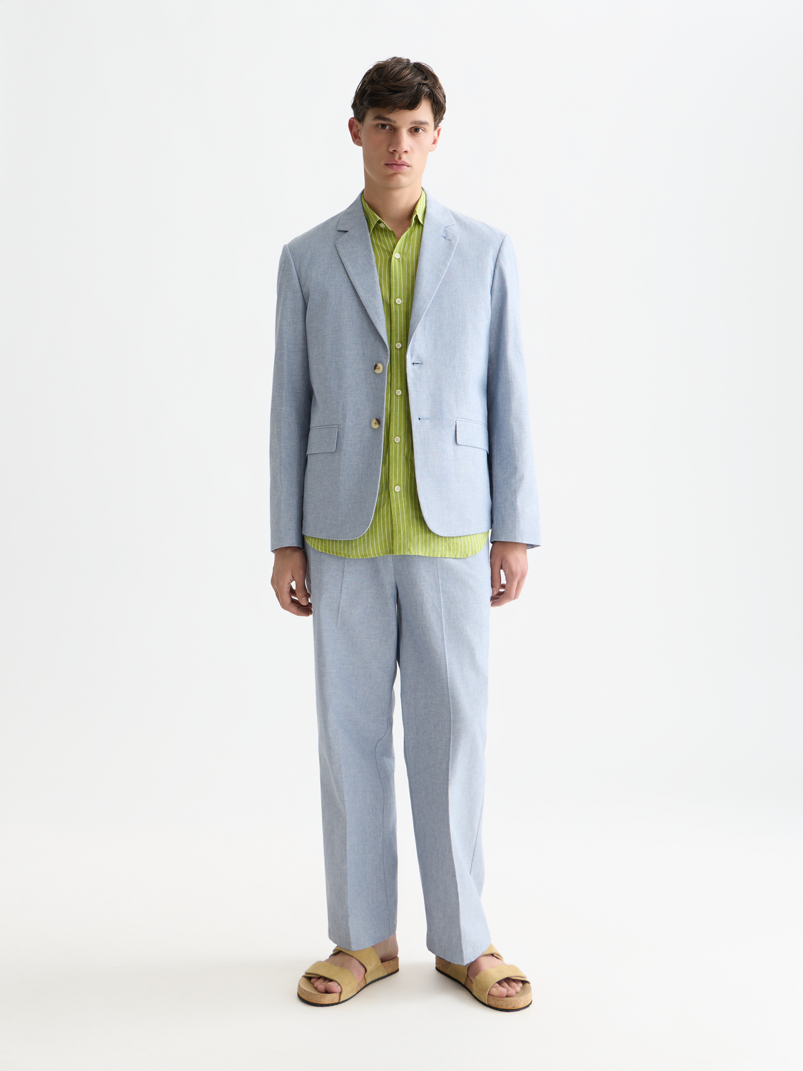 Scotch & Soda Otis straight-fit jogger pants in neutral color, shown with front view and tailored fit.
