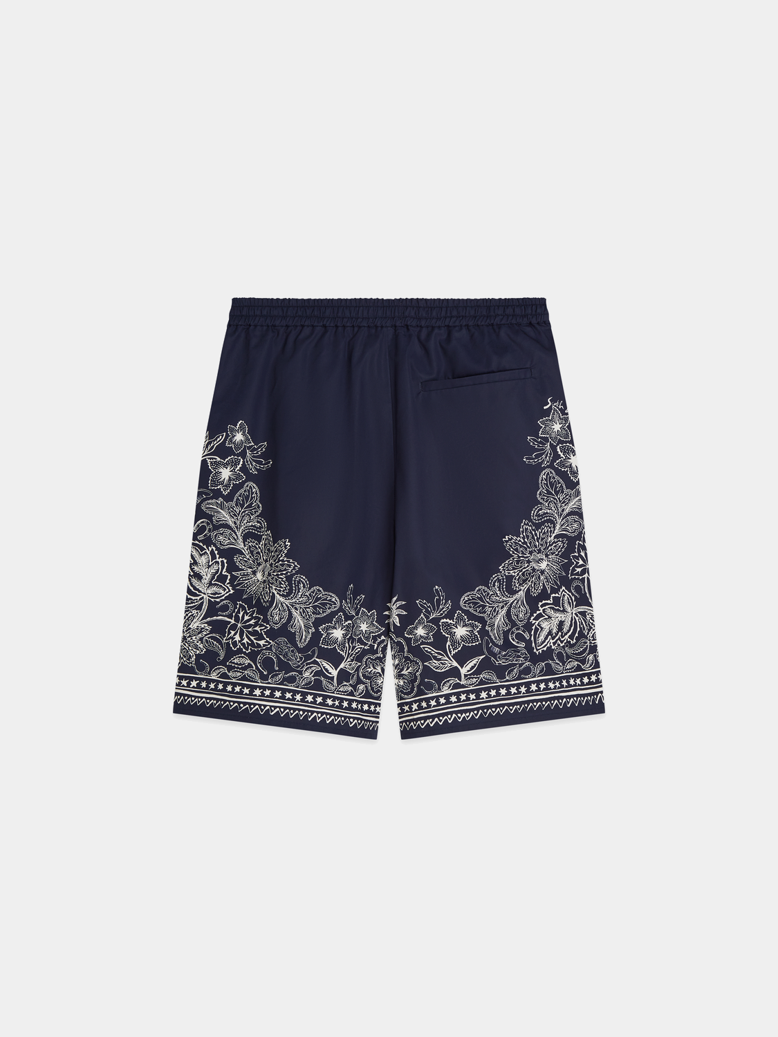 Printed shorts by Scotch & Soda featuring vibrant patterns and casual fit, shown in a front view.