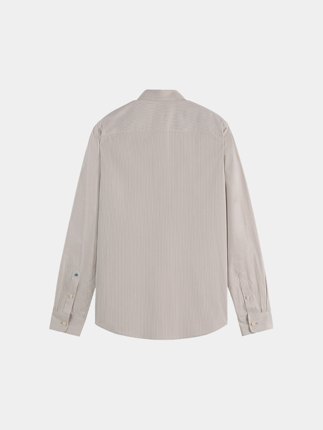 Long-sleeve Scotch & Soda poplin striped shirt featuring a classic pattern and tailored fit, displayed on a neutral background.
