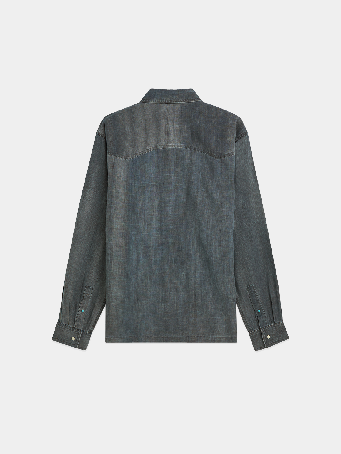 Long sleeve washed denim shirt by Scotch & Soda, featuring a classic fit and casual style with visible collar and button details.