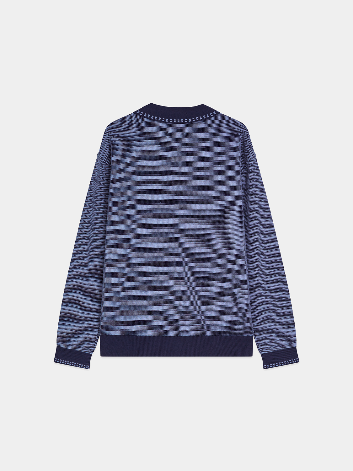 Scotch & Soda men's navy knit polo cardigan with button-up front and ribbed cuffs, casual and stylish knitwear.