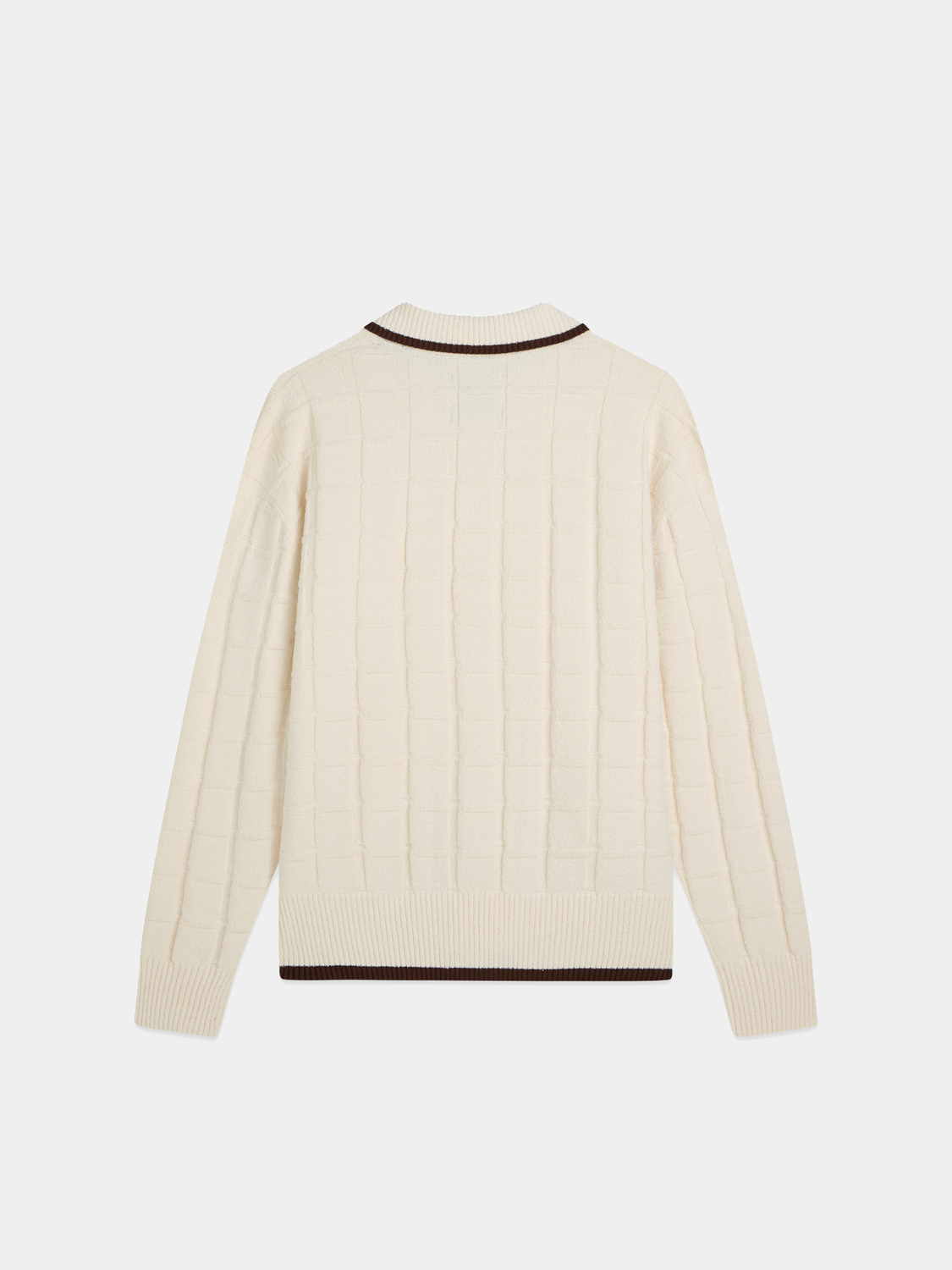 Structured boucle knitwear cardigan by Scotch & Soda, featuring a textured, patterned design and front button closure.