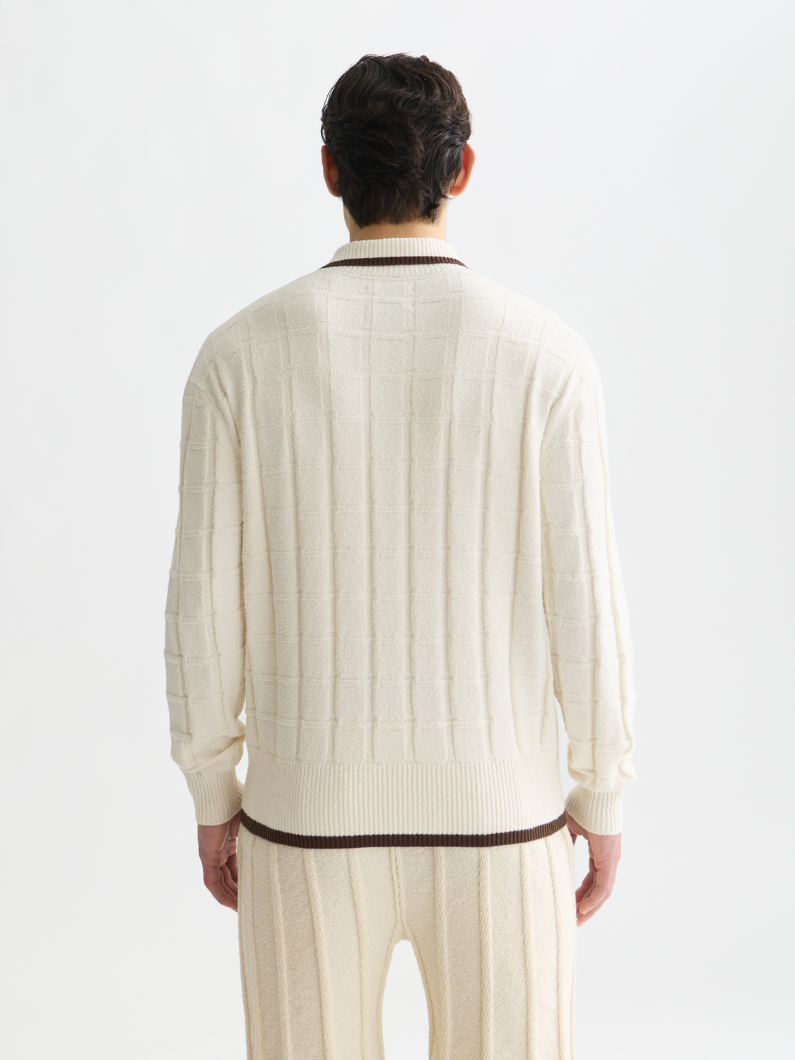 Structured boucle cardigan from Scotch & Soda, featuring textured knit fabric, front buttons, and a classic fit.