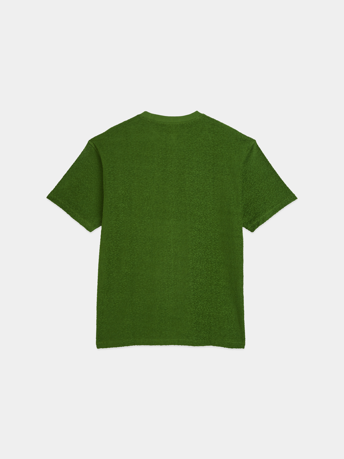 Scarlet red jacquard towelling short sleeve t-shirt from Scotch & Soda, with textured fabric and crew neckline.
