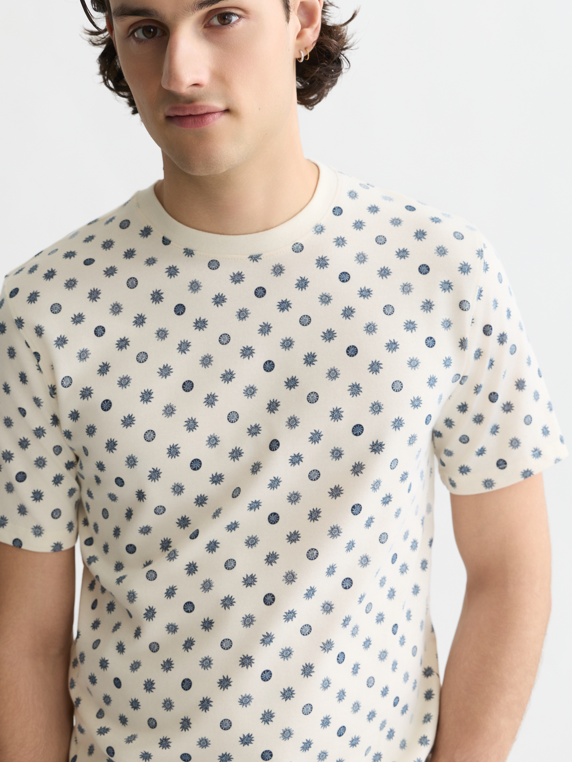 Printed Scotch & Soda short sleeve t-shirt featuring vibrant graphic design on soft cotton fabric.