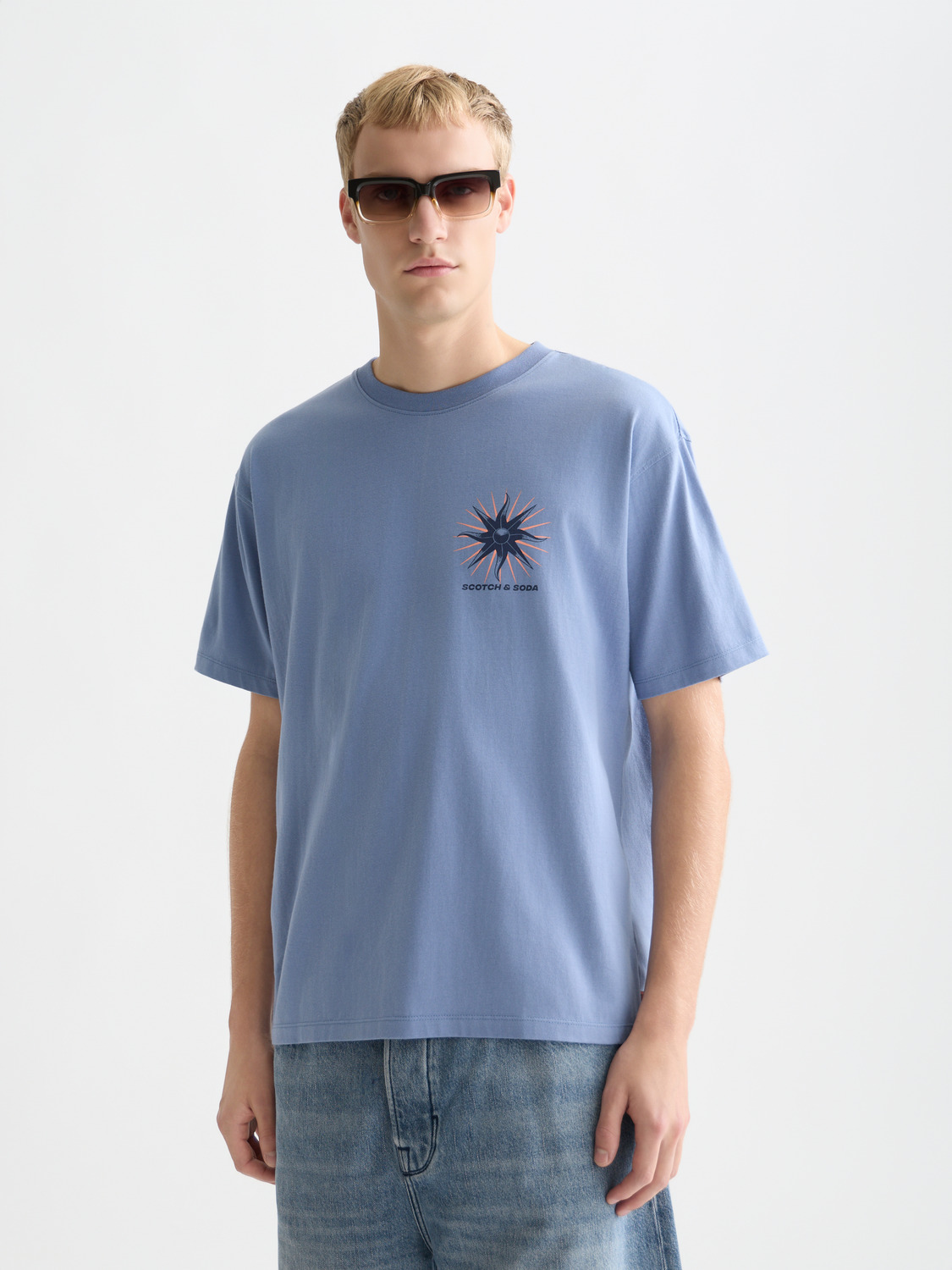 Artwork T-shirt from Scotch & Soda, short-sleeve tee featuring a colorful graphic design on soft fabric.