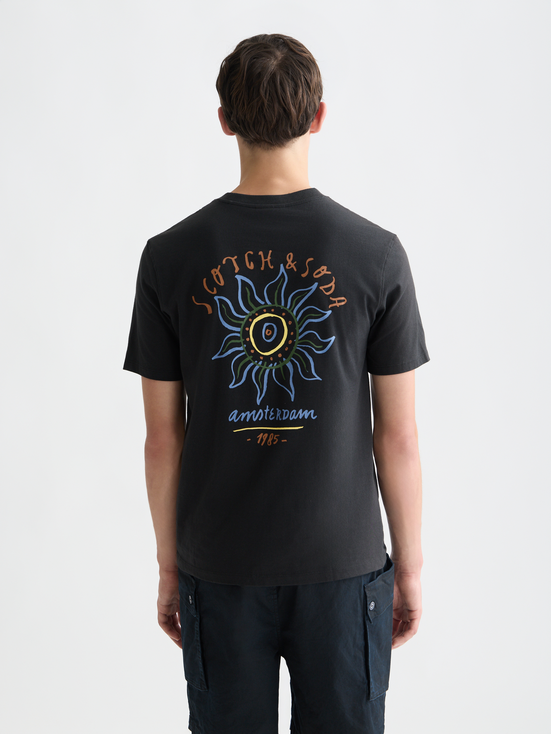 SCOTCH & SODA short sleeve artwork T-shirt featuring vibrant graphic design on a casual cotton tee.