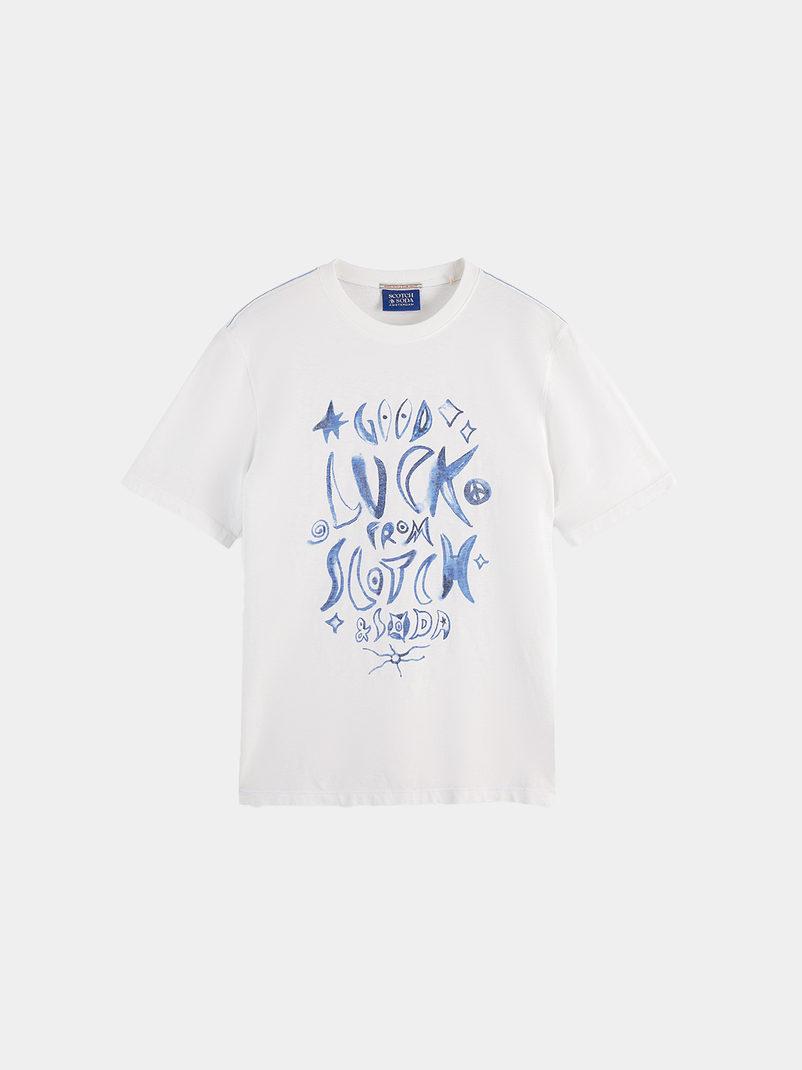 Short sleeve Scotch & Soda artwork T-shirt featuring a colorful graphic print on soft fabric.