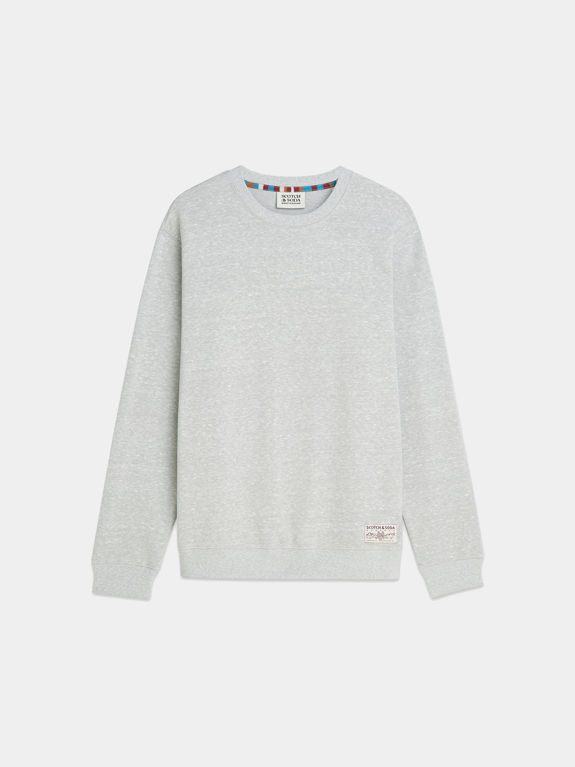 Scotch & Soda Melange sweatshirt with a soft, textured fabric in a relaxed fit, featuring a classic crew neckline.