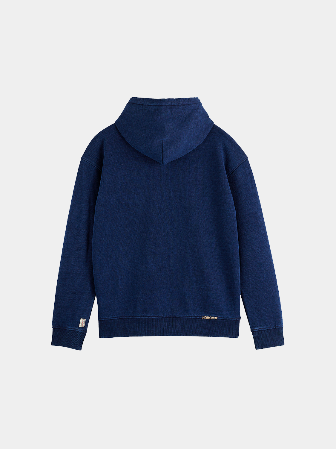 Indigo SCOTCH & SODA hoodie with front pocket and drawstrings, casual sweats for comfortable everyday wear.